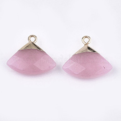 Electroplate Natural White Jade Pendants&nbsp;G-T112-04H