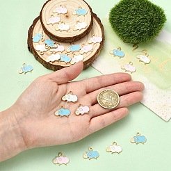 30Pcs 3 Colors Alloy Enamel Pendants&nbsp;ENAM-YW0008-24