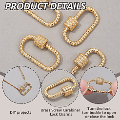 5Pcs Brass Screw Carabiner Lock Charms&nbsp;KK-NB0003-53