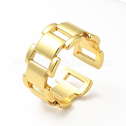 Brass Rectangle Open Cuff Ring for Men Women&nbsp;RJEW-A008-07G