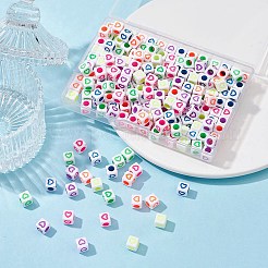 210Pcs 6 Colors Opaque White Acrylic European Beads&nbsp;MACR-YW0002-75A