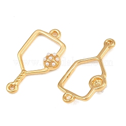 Sports 304 Stainless Steel & ABS Plastic Pearl Connector Charms&nbsp;SA-CBA4809-04G