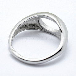 Anti-Tarnish Rhodium Plated 925 Sterling Silver Finger Ring Components&nbsp;STER-G027-02P