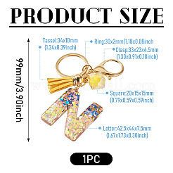 Alloy Resin Polygon Keychains&nbsp;KEYC-TADJ0002-03G-N