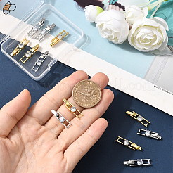 12Pcs 2 Colors Rack Plating Brass Micro Pave Clear Cubic Zirconia Fold Over Clasps&nbsp;KK-BBC0021-34