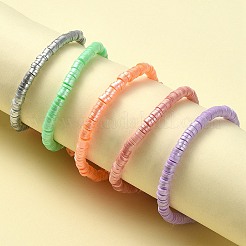 10 Strands 10 Colors Handmade Polymer Clay Beads Strands&nbsp;CLAY-YW0001-90