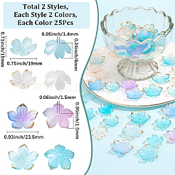 100Pcs 4 Styles Transparent Acrylic Bead Caps&nbsp;OACR-BM0001-09A