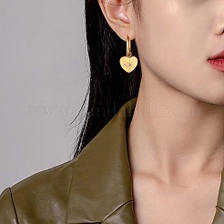 Stainless Steel Heart with Sun Dangle Hoop Earrings for Women&nbsp;JE921A