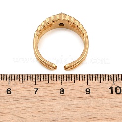 304 Stainless Steel Cubic Zirconia Cuff Open Ring for Women&nbsp;CU-CBACD1D-01G-02