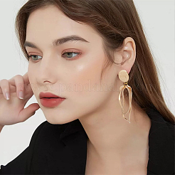 12Pcs 2 Colors Flat Round Brass Ear Stud Findings&nbsp;KK-BC0012-28
