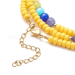 Glass Seed & Cat Eye Waist Beads&nbsp;NJEW-C00030-02