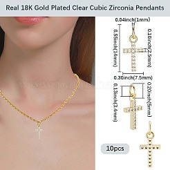 10Pcs Brass Micro Pave Clear Cubic Zirconia Charms&nbsp;KK-BBC0020-72