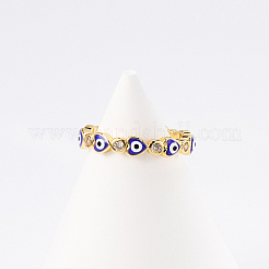 Brass Micro Pave Cubic Zirconia Cuff Rings&nbsp;BR9134-2