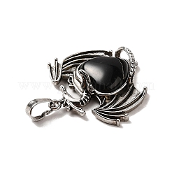 Natural Obsidian Heart Pendants&nbsp;KK-K331-01AS-05