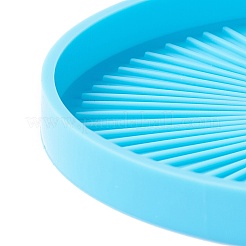 Flat Round with Stipe Pattern Cup Mat Silicone Molds&nbsp;DIY-M039-02