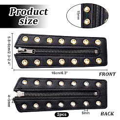 Cowhide Leather Lace-in Boot Zipper Inserts&nbsp;DIY-WH0499-06A-05
