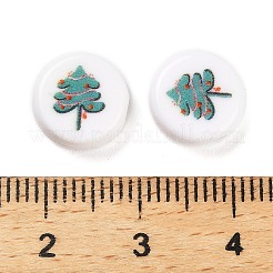 Christmas Theme Printed Opaque Acrylic Beads&nbsp;OACR-R004-01M