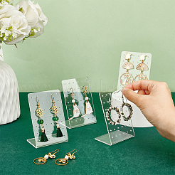 6Pcs Organic Glass Slant Back Jewelry Displays&nbsp;ODIS-CP0001-06