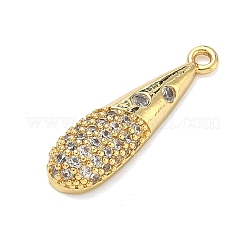 Brass Micro Pave Cubic Zirconia Pendants&nbsp;KK-C254-08G