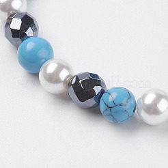 Synthetic Hematite Beads Stretch Bracelets&nbsp;BJEW-I241-26C