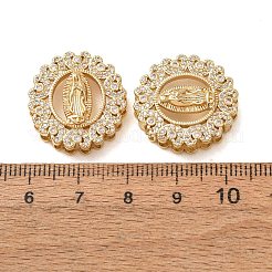 Brass Micro Pave Clear Cubic Zirconia Connector Charms&nbsp;CU-CBA4579-24G