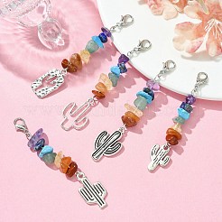 Alloy Cactus Pendant Decoration&nbsp;HJEW-JM01553-02