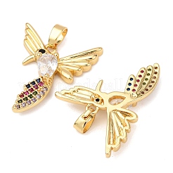 Brass Micro Pave Colorful Cubic Zirconia Pendants&nbsp;KK-G543-04G-03