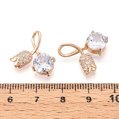 Brass Micro Pave Cubic Zirconia Pendants&nbsp;KK-T074-72KCG-01