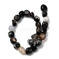Natural Black Agate Beads Strands&nbsp;G-P601-A15-02