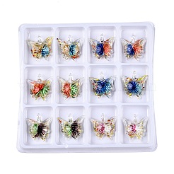 12Pcs Transparent Handmade Lampwork Pendants&nbsp;LAMP-R106-M1-01-B