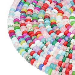 Synthetic ShouShan Stone & Synthetic Malachite & Natural Green Spot Jasper & White Jade Beads Strands&nbsp;G-P575-A30-4x2mm-02