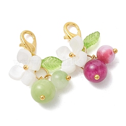 Natural Dyed Persian Jade & Yellow Jade and Acrylic Pendant Decorations&nbsp;HJEW-JM04800