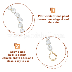 Plastic Pearl Alloy Phone Hand Strap Chains&nbsp;FIND-WH0260-55LG