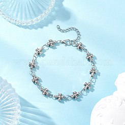 Tibetan Style Alloy Cross Link Bracelets for Women&nbsp;BJEW-JB12540