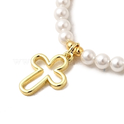 304 Stainless Steel Hollow Cross Charm Bracelets&nbsp;BJEW-JB12300