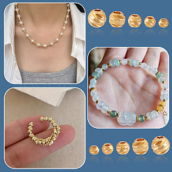 150Pcs 5 Styles Brass Beads&nbsp;KK-TA0008-22G
