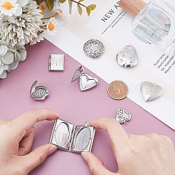 8Pcs 8 Styles 316 & 304 Stainless Steel Diffuser Locket Pendants&nbsp;STAS-NB0002-02