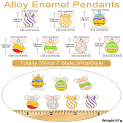 35Pcs 7 Style Easter Theme Alloy Enamel Pendants&nbsp;ENAM-CJ0005-67
