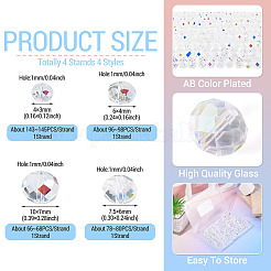 4 Starnds 4 Styles AB Color Plated Transparent Electroplate Beads Strands&nbsp;EGLA-TA0013-79