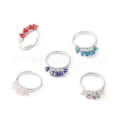 Glass Cuff Open Rings&nbsp;RJEW-JR01082