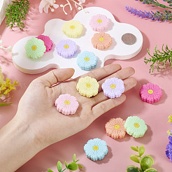 14Pcs 7 Colors Flower Food Grade Eco-Friendly Silicone Focal Beads&nbsp;SIL-TA0003-09