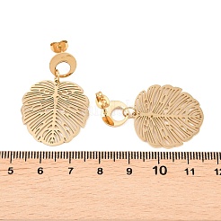 Leaf 304 Stainless Steel Dangle Stud Earrings&nbsp;EJEW-H175-04G