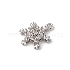 Brass Pave Clear Cubic Zirconia Charms&nbsp;KK-V016-03P