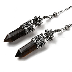 Natural Tiger Eye Faceted Bullet Pointed Dowsing Pendulums&nbsp;G-B149-14AS-06