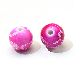 Spray Painted Drawbench Acrylic Round Beads&nbsp;X-ACRP-S657-8mm-M