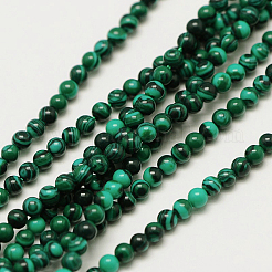 Imported Synthetic Malachite Round Beads Strands&nbsp;G-A130-2mm-J01