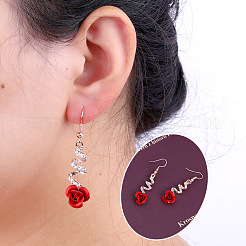 Alloy Rhinestone Plastic Dangle Earrings&nbsp;FS-WGD28C7-01