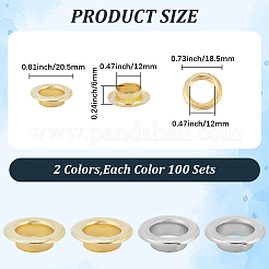 200Pcs 2 Colors Iron Grommet Eyelet Findings&nbsp;IFIN-GF0001-59D