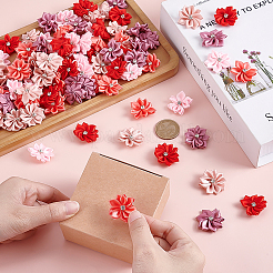100Pcs 5 Colors Flower Polyester Ornament Accessories&nbsp;DIY-ME0001-68