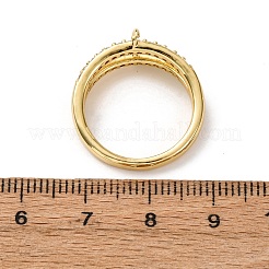 Brass Micro Pave Clear Cubic Zirconia Ring Components&nbsp;KK-NH0007-11G